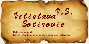 Velislava Sotirović vizit kartica